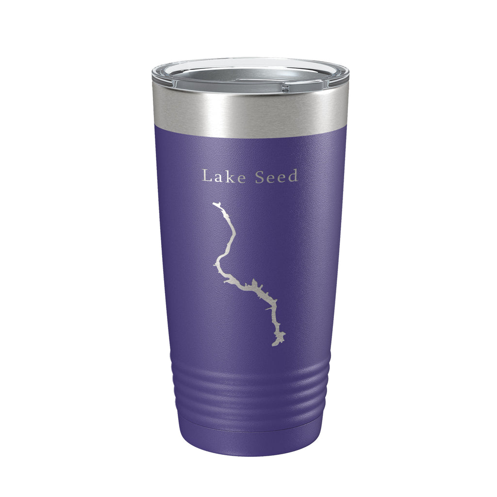 Lake Seed Map Tumbler Travel Mug Insulated Laser Engraved Coffee Cup Rabun County Georgia 20 oz