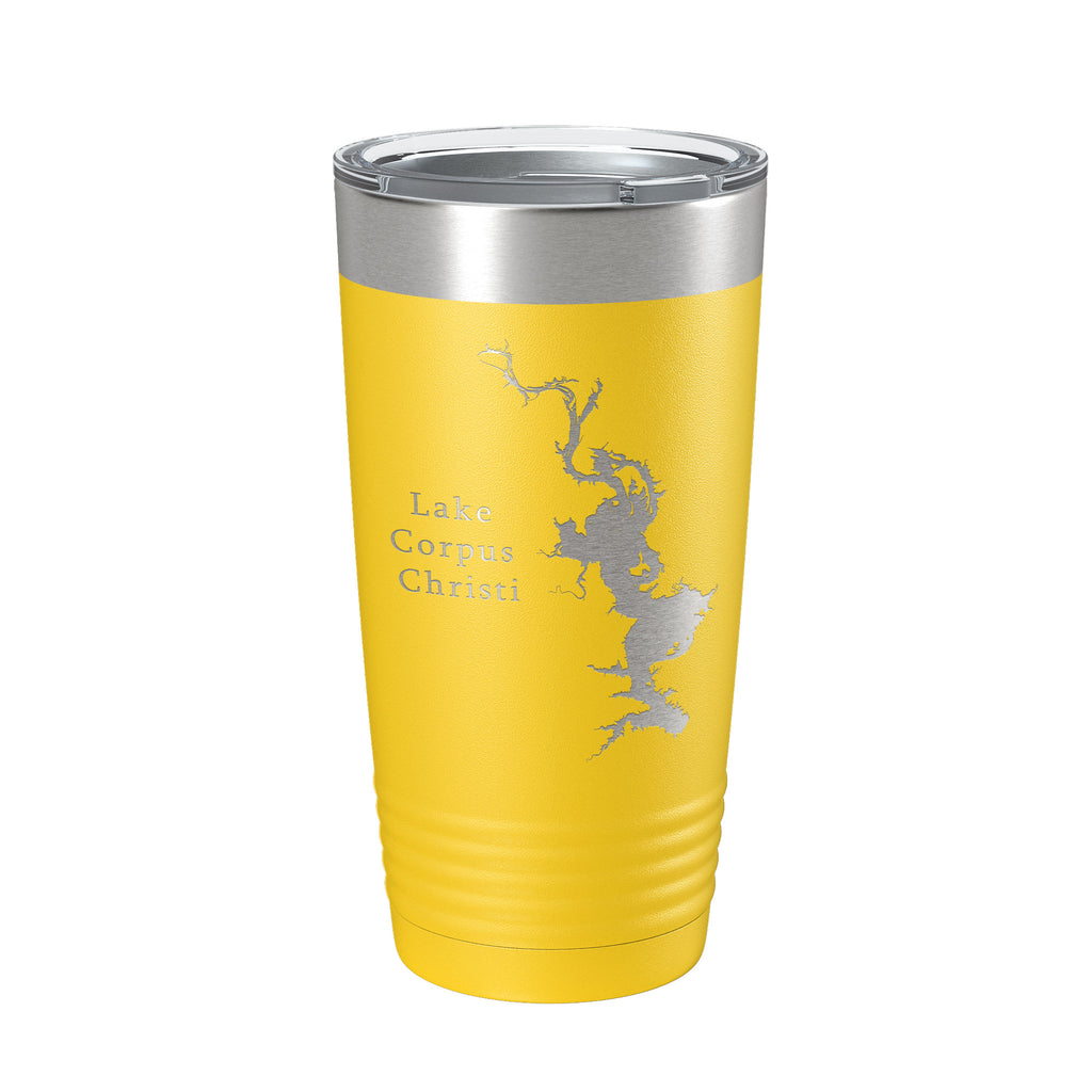 Lake Corpus Christi Map Tumbler Travel Mug Insulated Laser Engraved Coffee Cup Texas 20 oz