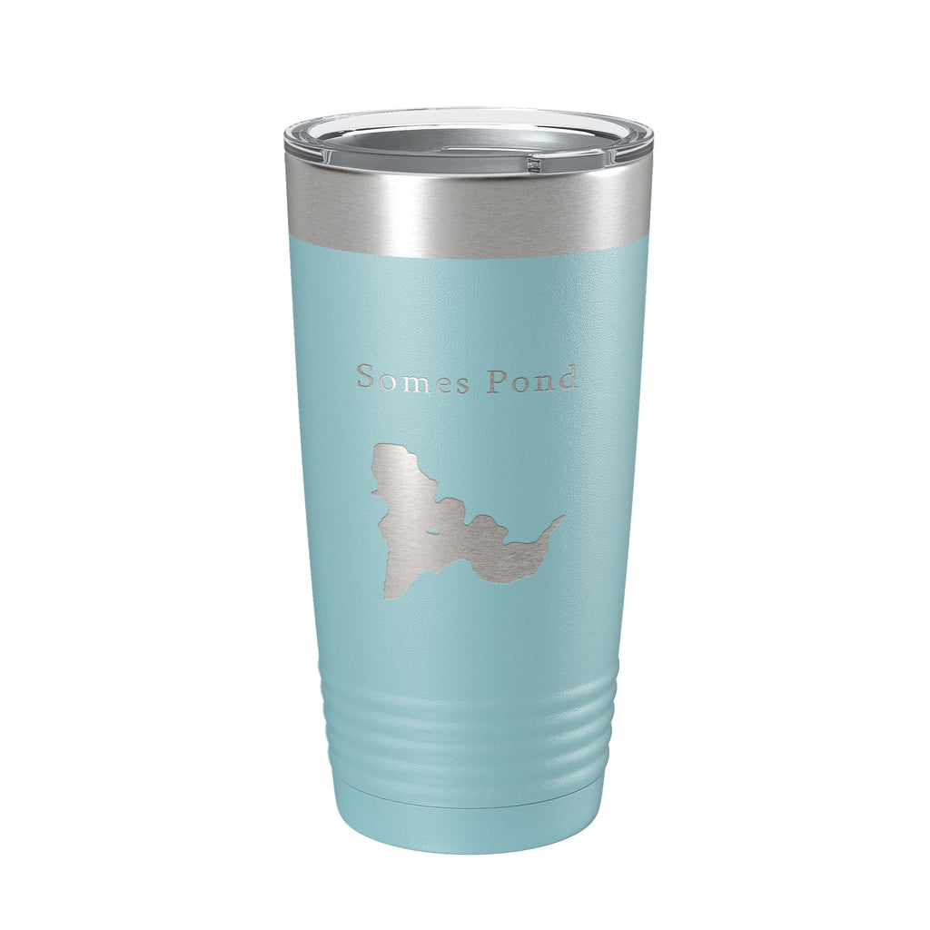 Somes Pond Tumbler Lake Map Travel Mug Insulated Laser Engraved Coffee Cup Acadia Maine 20 oz