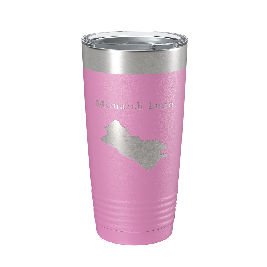 Monarch Lake Map Tumbler Travel Mug Insulated Laser Engraved Coffee Cup Colorado 20 oz