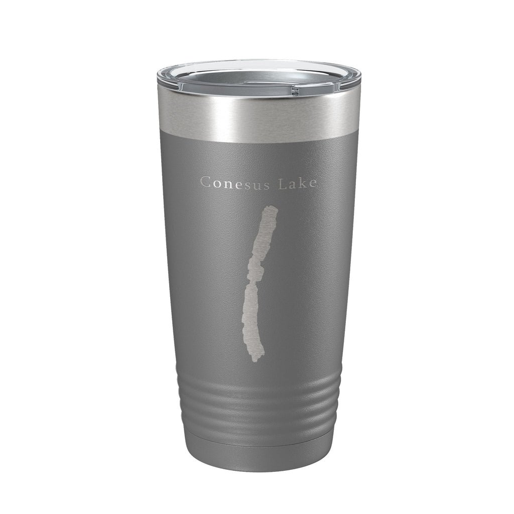 Conesus Lake Map Tumbler Travel Mug Insulated Laser Engraved Coffee Cup New York 20 oz