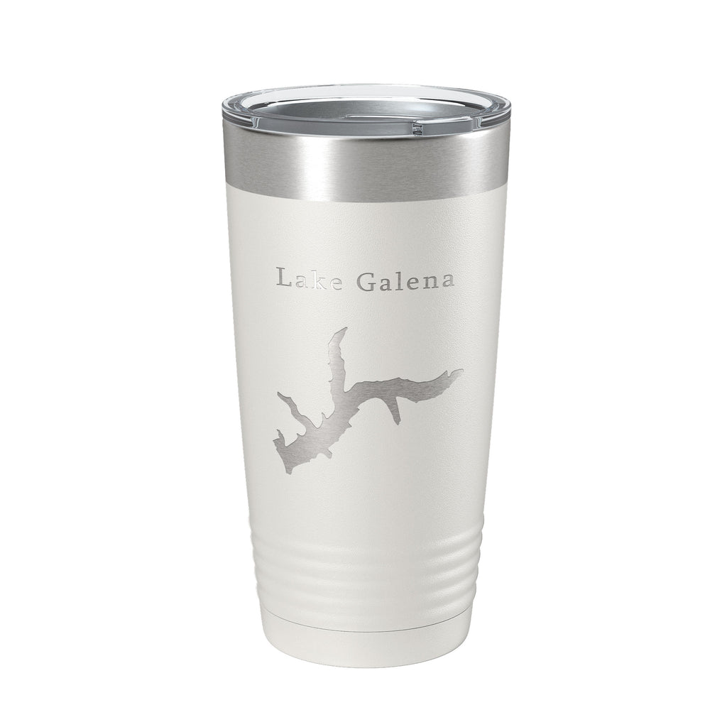 Lake Galena Map Tumbler Travel Mug Insulated Laser Engraved Coffee Cup Illinois 20 oz