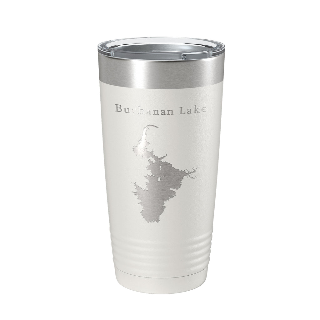 Buchanan Lake Map Tumbler Travel Mug Insulated Laser Engraved Coffee Cup Texas 20 oz