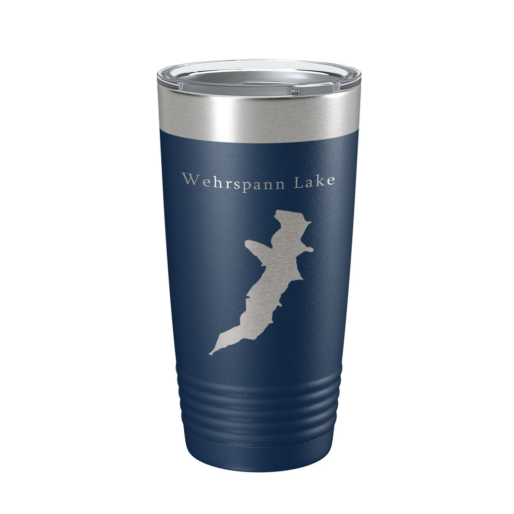 Wehrspann Lake Map Tumbler Travel Mug Insulated Laser Engraved Coffee Cup Nebraska 20 oz