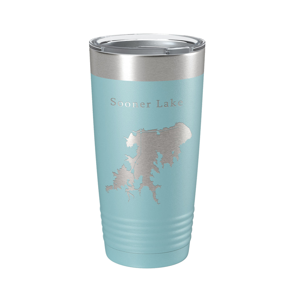 Sooner Lake Map Tumbler Travel Mug Insulated Laser Engraved Coffee Cup Oklahoma 20 oz