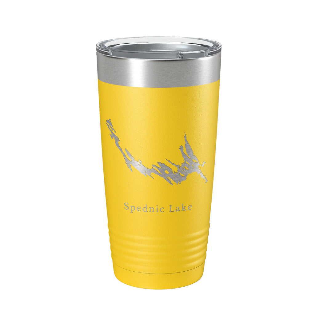 Spednic Lake Lac Map Tumbler Travel Mug Insulated Laser Engraved Coffee Cup Maine Canada 20 oz