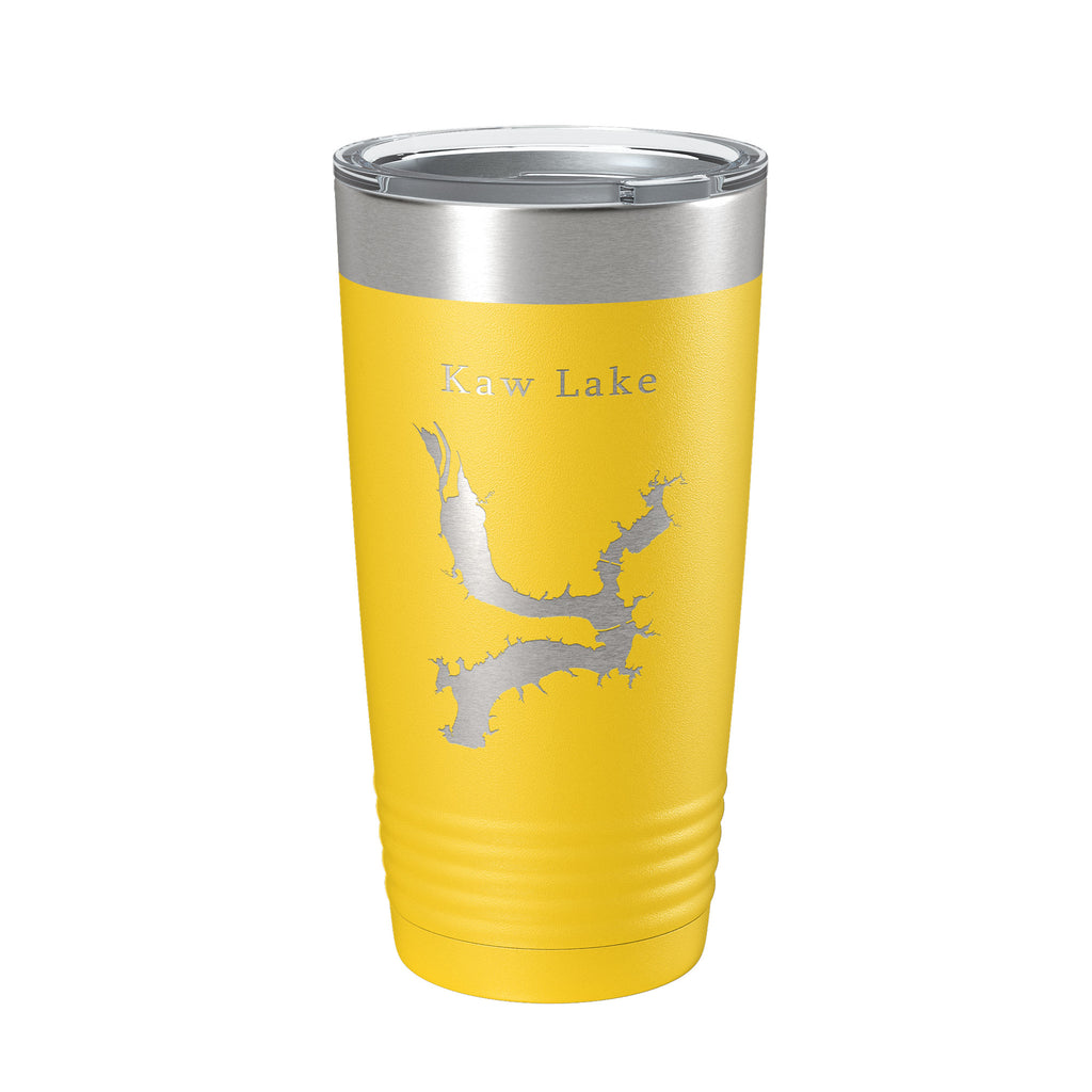 Kaw Lake Map Tumbler Travel Mug Insulated Laser Engraved Coffee Cup Oklahoma 20 oz