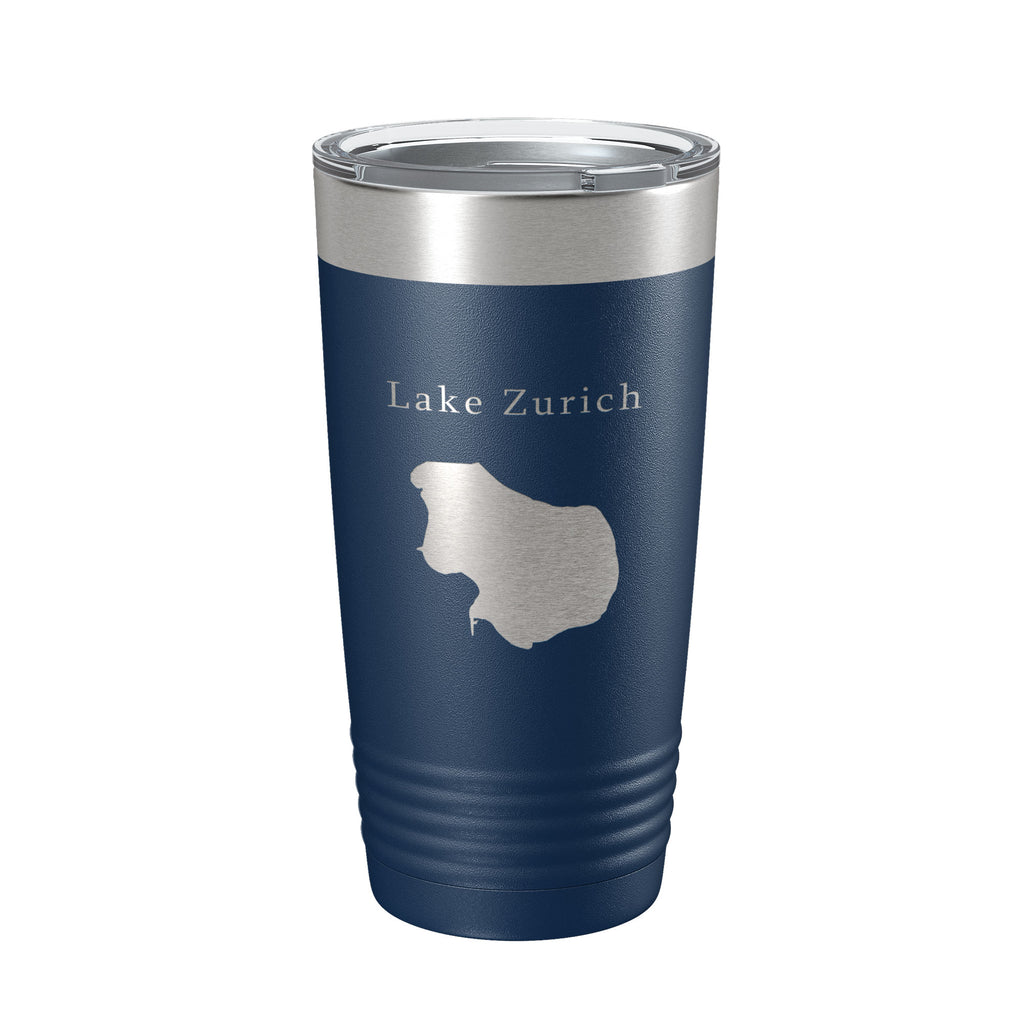 Lake Zurich Map Tumbler Travel Mug Insulated Laser Engraved Coffee Cup Illinois 20 oz