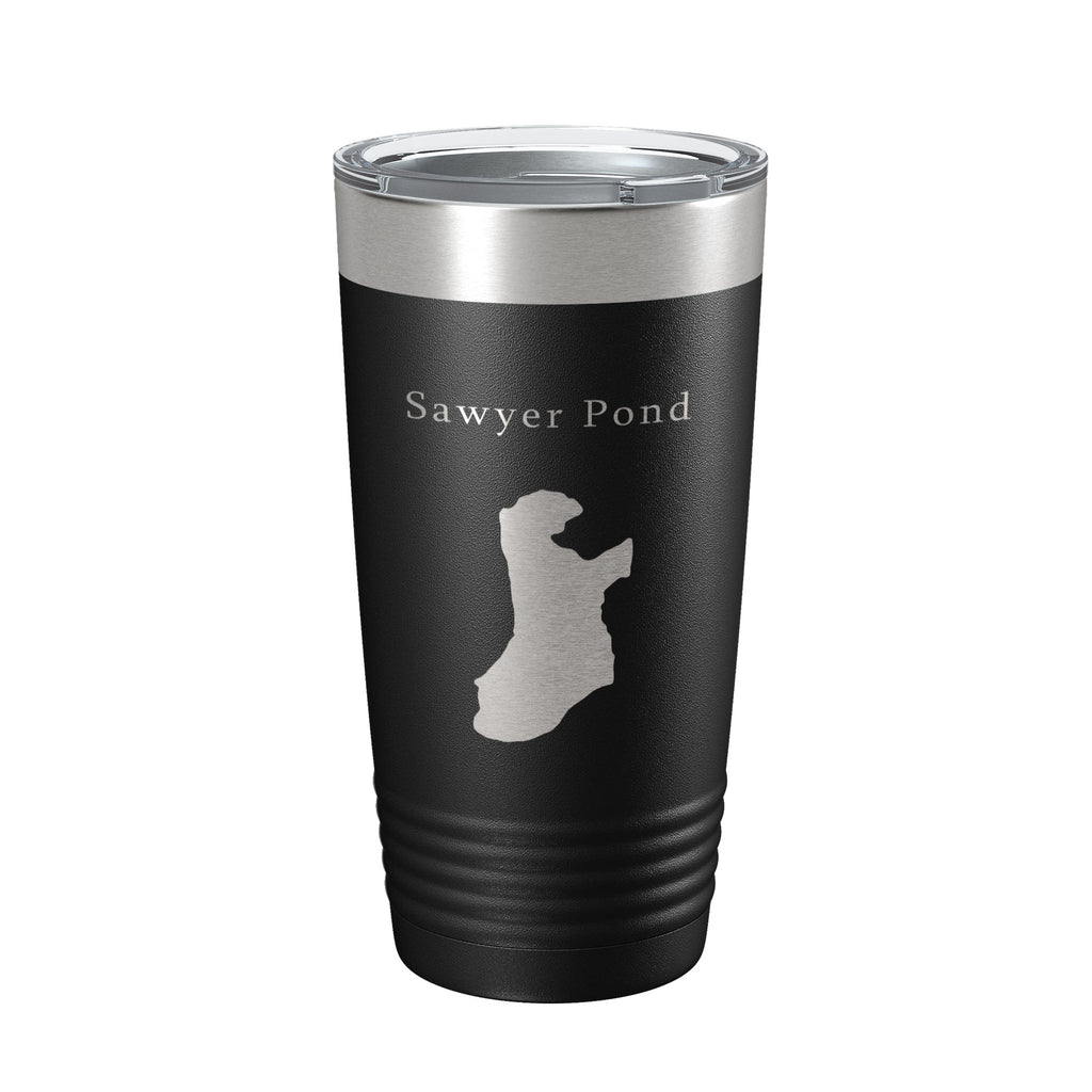 Sawyer Pond Tumbler Lake Map Travel Mug Insulated Laser Engraved Coffee Cup Maine 20 oz