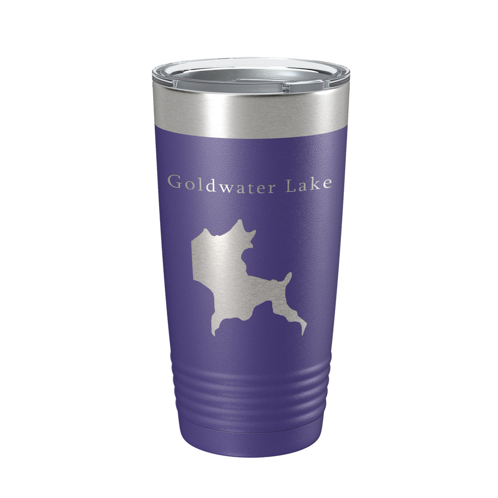 Goldwater Lake Map Tumbler Travel Mug Insulated Laser Engraved Coffee Cup Arizona 20 oz