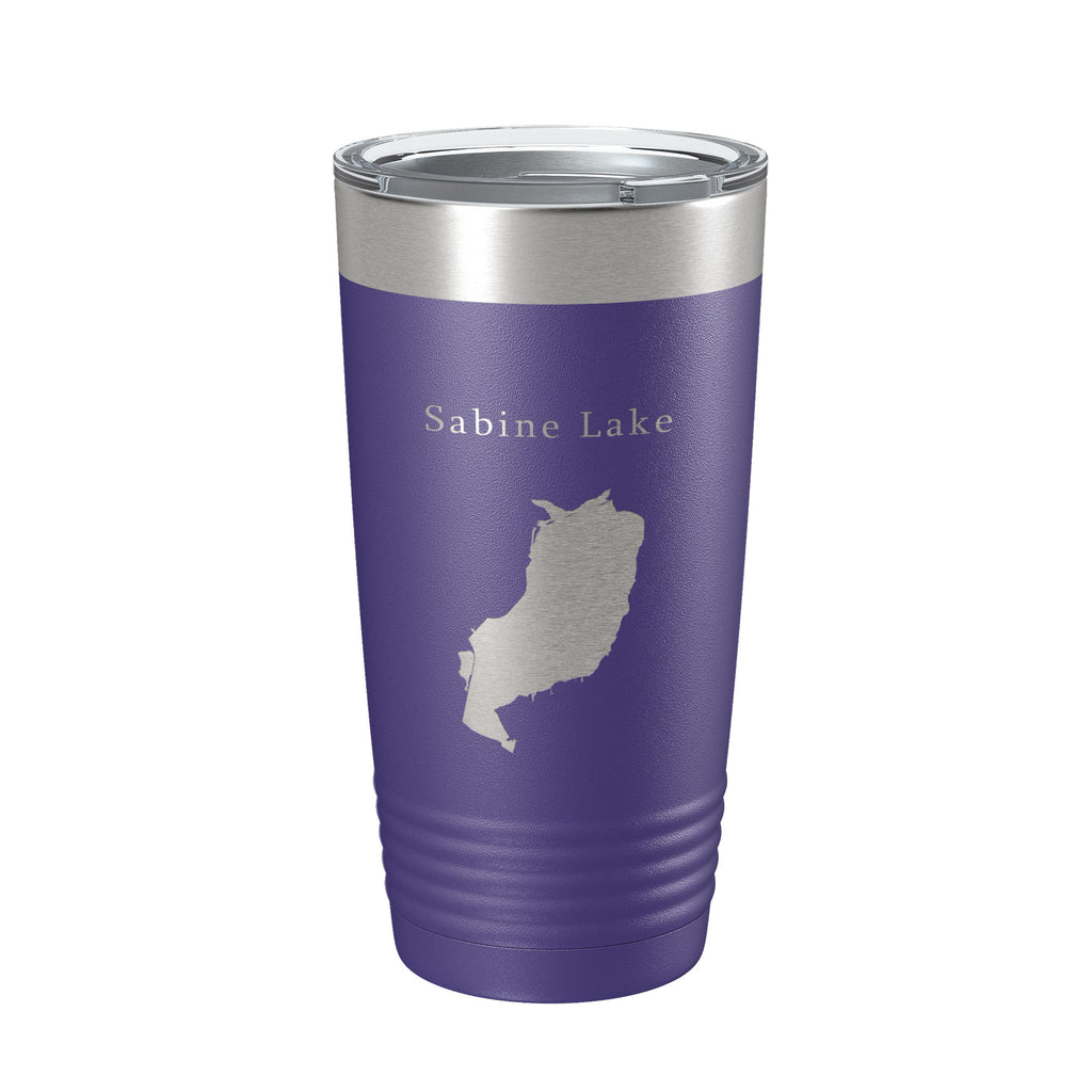 Sabine Lake Map Tumbler Travel Mug Insulated Laser Engraved Coffee Cup Louisiana Beaumont Texas 20 oz