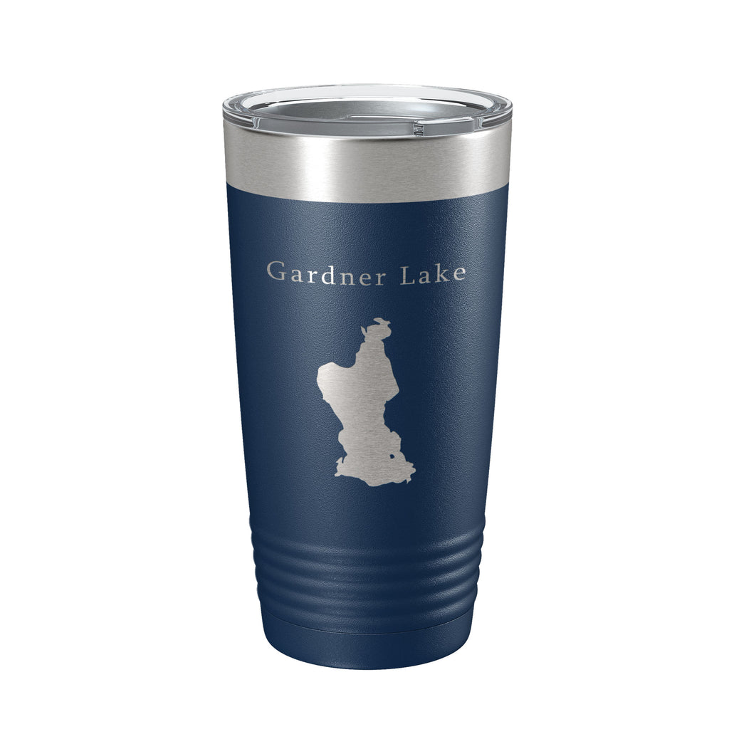 Gardner Lake Map Tumbler Travel Mug Insulated Laser Engraved Coffee Cup Connecticut 20 oz