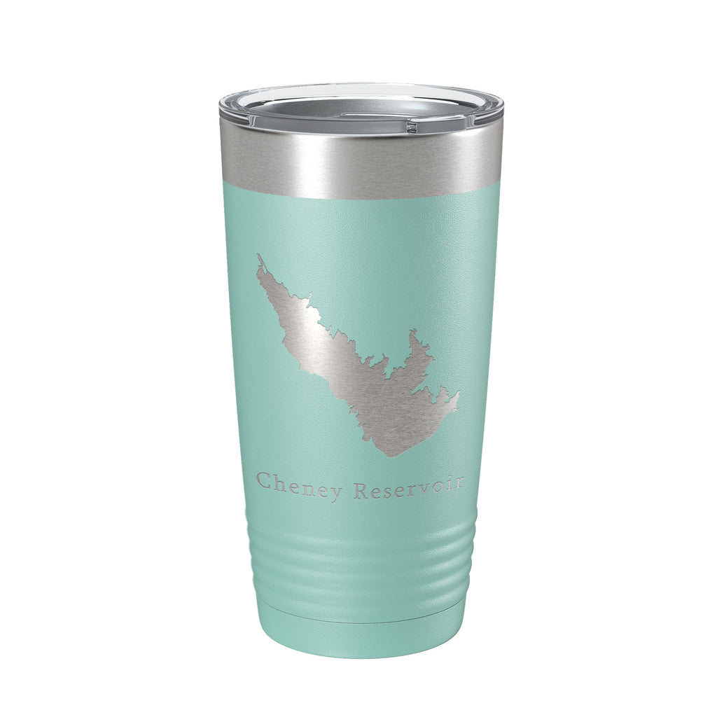 Cheney Reservoir Tumbler Lake Map Travel Mug Insulated Laser Engraved Coffee Cup Kansas 20 oz