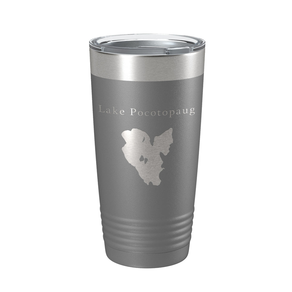 Lake Pocotopaug Map Tumbler Travel Mug Insulated Laser Engraved Coffee Cup Connecticut 20 oz