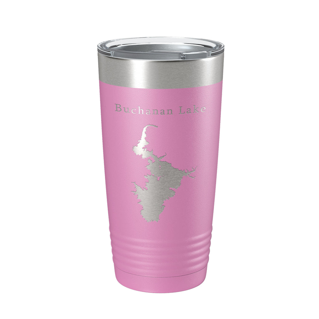 Buchanan Lake Map Tumbler Travel Mug Insulated Laser Engraved Coffee Cup Texas 20 oz