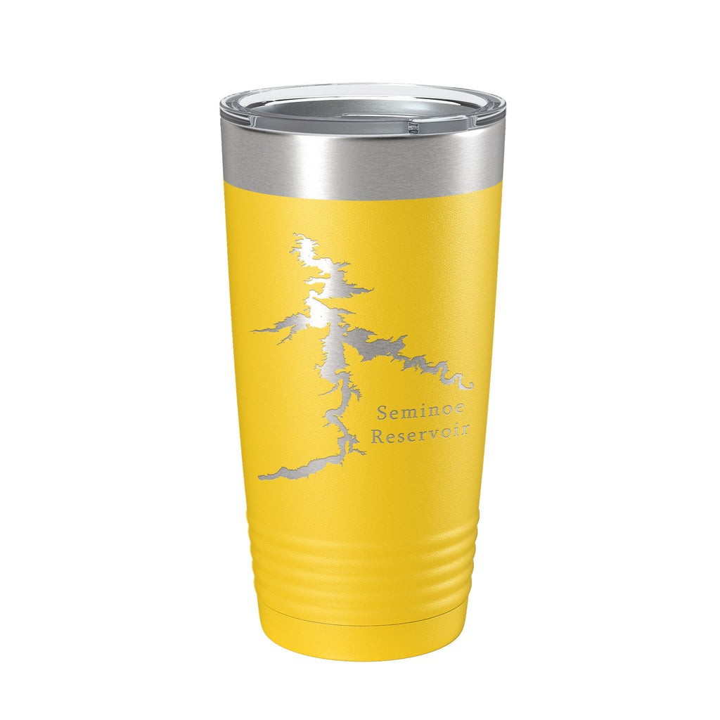 Seminoe Reservoir Tumbler Lake Map Travel Mug Insulated Laser Engraved Coffee Cup Wyoming 20 oz