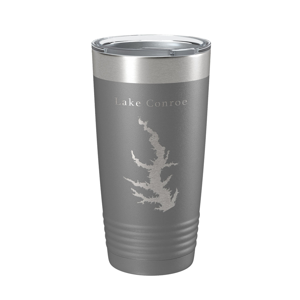 Lake Conroe Map Tumbler Travel Mug Insulated Laser Engraved Coffee Cup Texas 20 oz