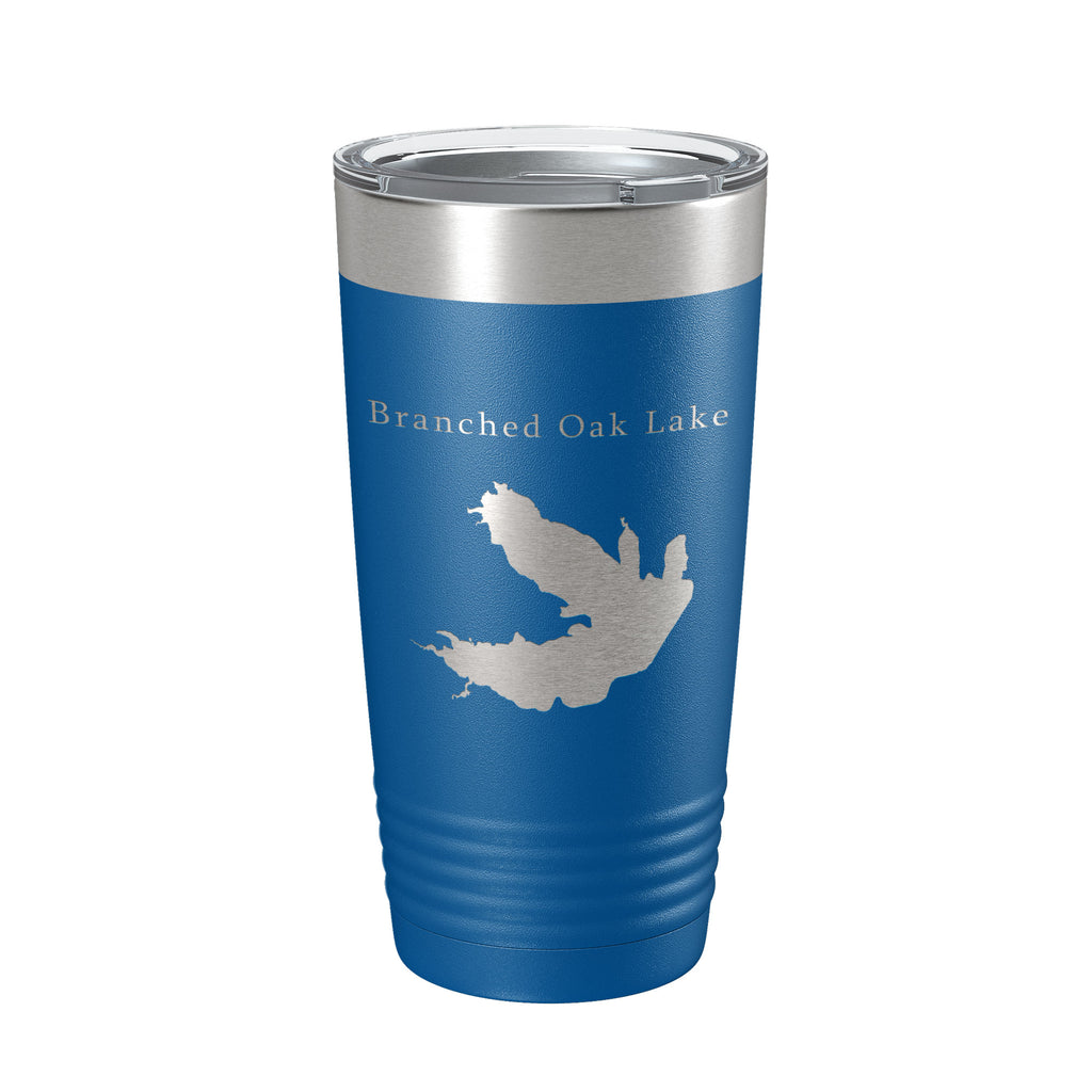 Branched Oak Lake Map Tumbler Travel Mug Insulated Laser Engraved Coffee Cup Nebraska 20 oz